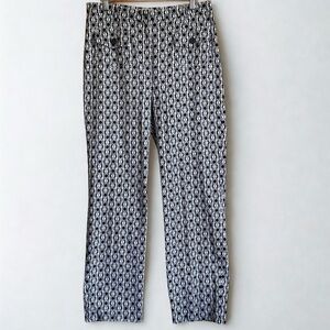 Talbots Black and White Stretch Cotton Size 10 straight leg pants 30” inseam